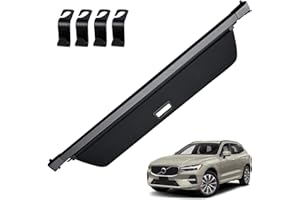 AUXKO Retractable Cargo Cover for Volvo XC60 2026-2018, Trunk Cargo Cover Luggage Security Shade Cover for 2026 2025 2024 Volvo XC60 Shielding Shade Anti-Peeping Luggage Privacy Screen, Carbon Fiber