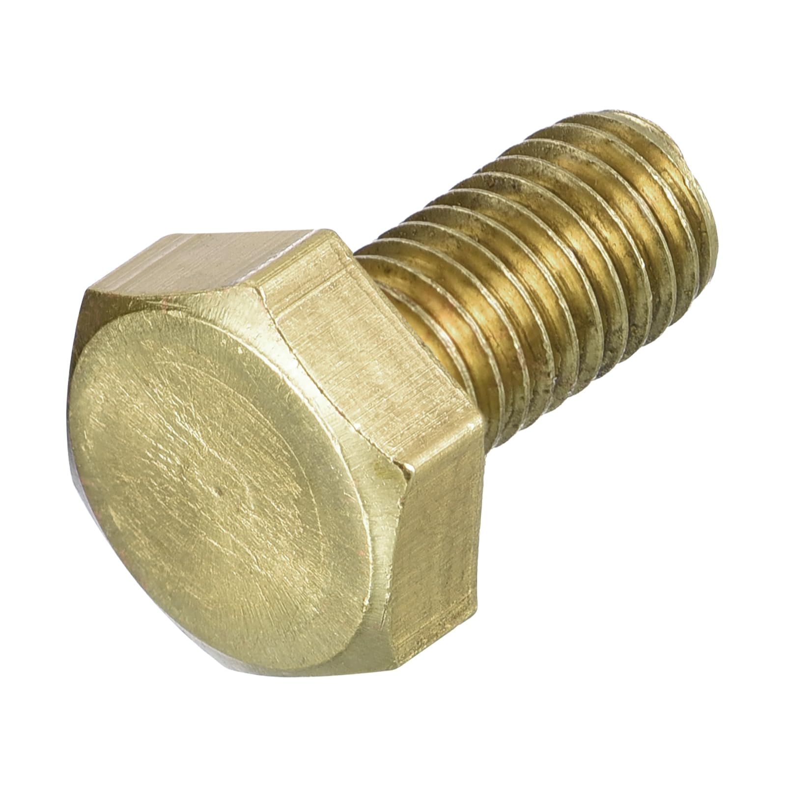 METALLIXITY Hex Head Screw Bolt (M10-1.5x20mm) 1Pcs, Brass Fully Threaded Solid Brass Hex Bolts Machine Screws - for Machinery Repair