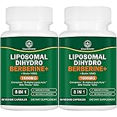 VITACRLLYNMN Dihydroberberine Supplement 1600MG Super Berberine and Dihydroberberine with Cinnamon 8 in 1 Supplement 120 Capsules