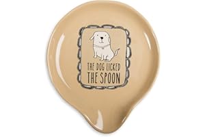 Pavilion Gift Company 78119.0 It's Cats & Dogs Spoon Rests "The Dog Licked The Spoon", Brown