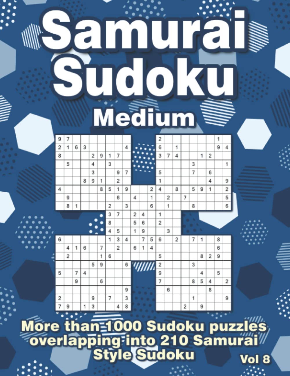 medium samurai sudoku puzzles for adults and kids sudoku puzzle book with 210 samurai style variations books publishing flatline 9798831146486 amazon com books