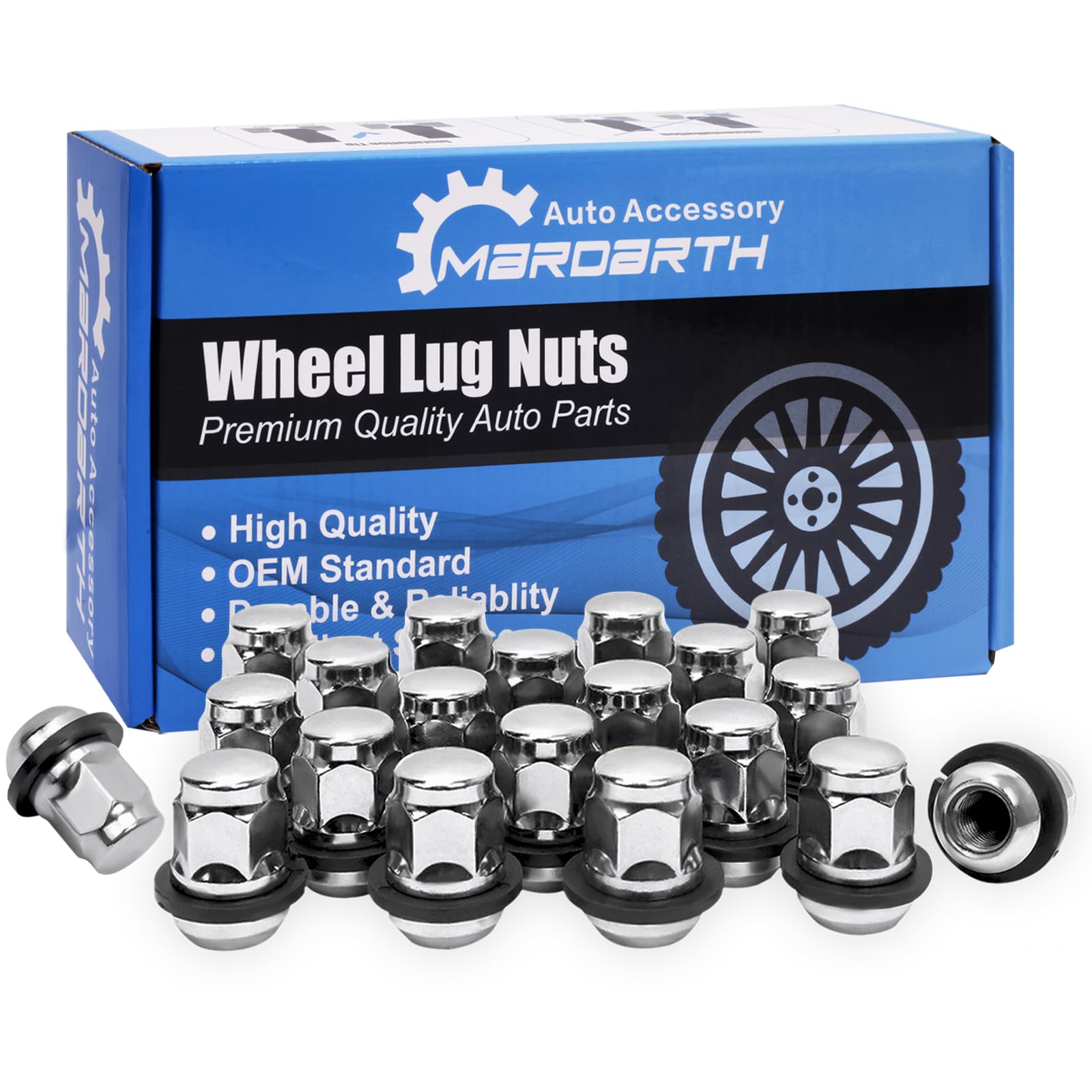 Photo 1 of Set of 20, 12x1.5 Radius Lug Nuts with OE Style Washer Compatible with Honda Accord Civic S2000 CRZ DX LX EX