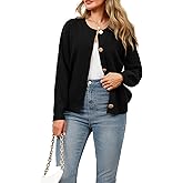 Bykoag Women's Cardigans Sweaters Long Sleeve Button Loose Short Cardigan Outerwear Coats for Women 2025