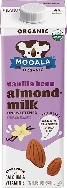MOOALA BRANDS PLANT BASED BEVERAGE, UNSWEETENED VANILLA ALMONDMILK (6 PACK) | ORGANIC PLANT BASED BEVERAGE | DAIRY FREE, GLUTEN FREE, ORGANIC, KOSHER |