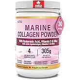 Herba Marine Collagen Powder for Women & Men with Hyaluronic Acid, Vitamin C, and Silica – 305g | Made in Canada | Wild Caugh