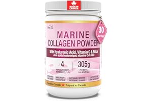 Herba Marine Collagen Powder for Women & Men with Hyaluronic Acid, Vitamin C, and Silica – 305g | Made in Canada | Wild Caugh