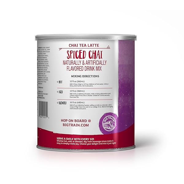 BIG TRAIN SPICED CHAI TEA LATTE BEVERAGE MIX, 1.9 POUND (PACK OF 1)