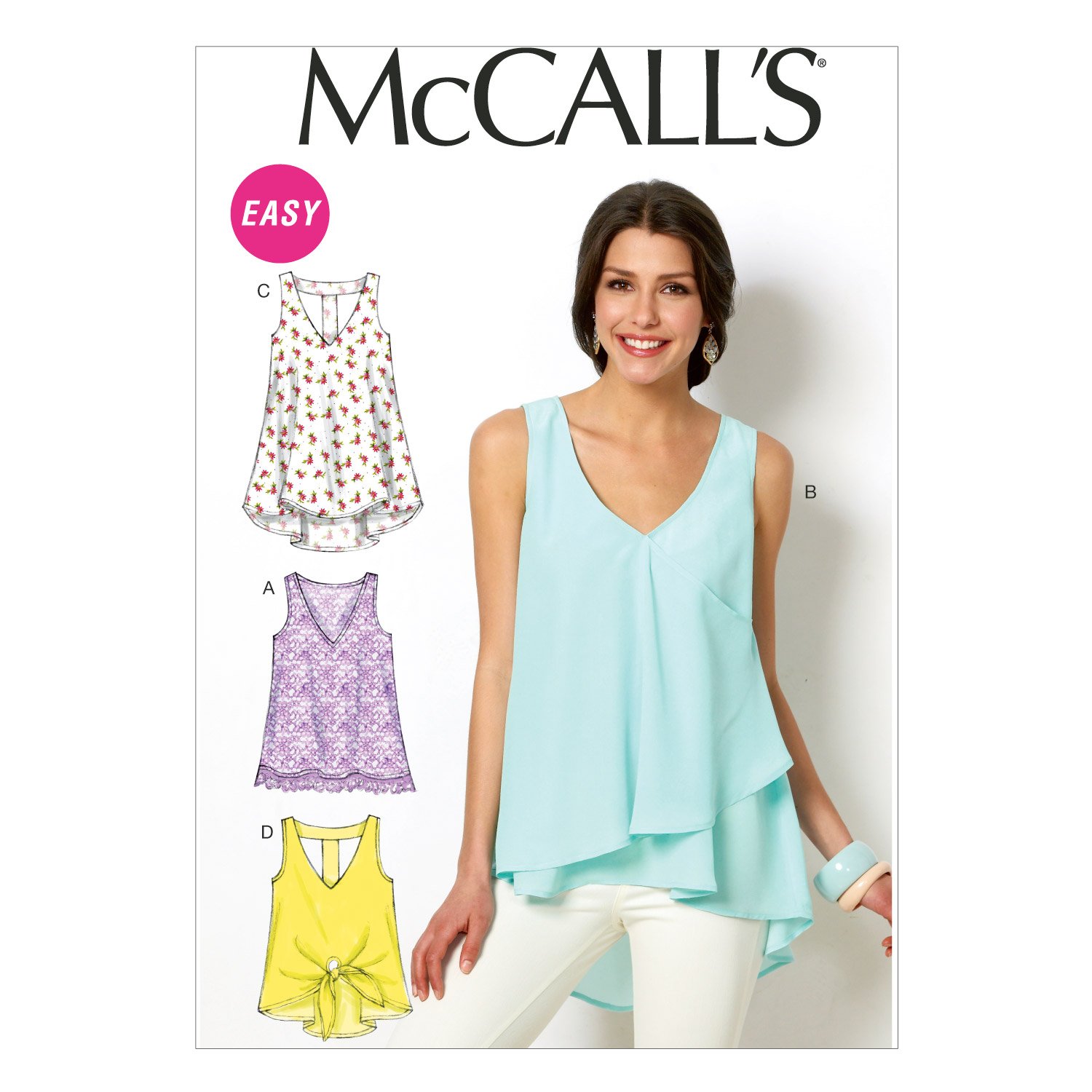 Mccall's Patterns MC6960 Y Sizes Extra-Small 4-6/ Small 8-10/ Medium 12-14 Misses Tops and Tunics