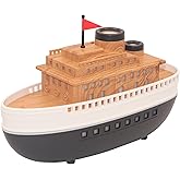 Wood-Look Cartoon Boat Ornament 300ml Oil Diffusers Aromatherapy Humidifier | Auto Shut-Off, Dual-Hole Spraying, Cool Mist, 8-Hour, Auto Shut-Off, Type-C Port Connection for Large Rooms Bedroom Office