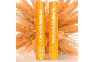Orange Powder Cannons Smoke Bombs Biodegradable Poppers | 2 Pack | Launch 25 ft Far | 12 inch | Decorations For Photoshoots, Gender Reveal, Celebrations, Festivals, and Parties | TUR Party Supplies