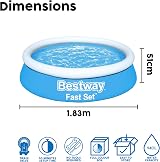 Bestway 6ft Fast Set Pool Above Ground Inflatable Pool 940L Blue view 3