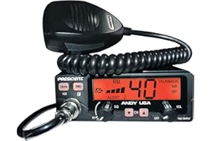 President ANDY Compact AM CB Radio, Multi-functions LCD Display, 7 Wweather Channels, 40 Channels AM, 12/24 Volts, Up/Down Channel Selector, Volume Adjustment and ON/OFF, ANL and NB Filters