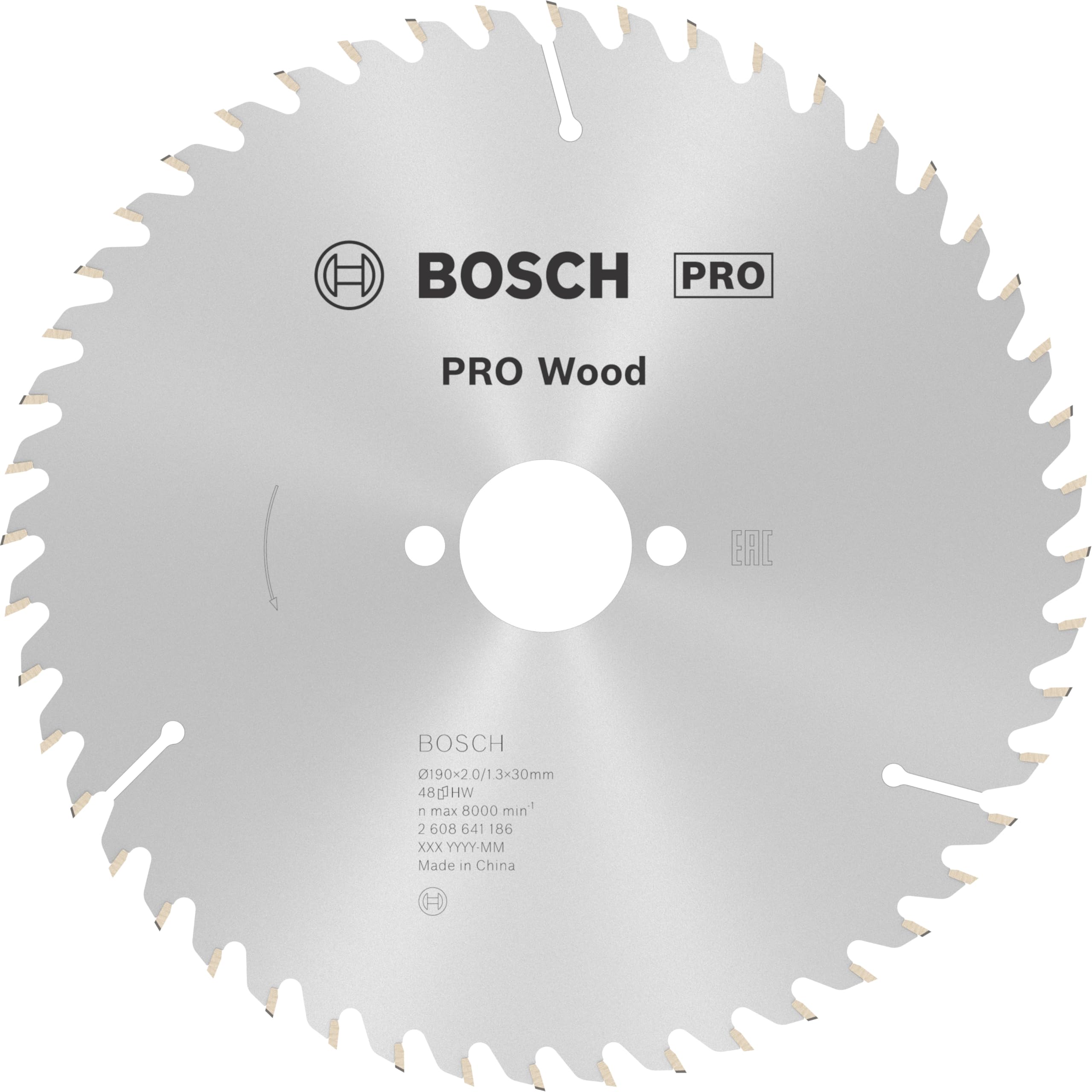 Bosch 1x PRO Wood Circular Saw Blade for Corded Hand-Held Circular Saws (for Softwood, Hardwood, Ø mm, Professional Accessory Hand-Held Circular Saw)