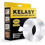 Kelasy Nano Double Sided Tape Heavy Duty,Extra Strong Sticky Double Sided Mounting Tape,1.2" x 120",Clear Adhesive Poster Wal