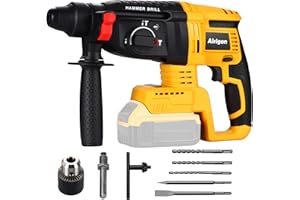 ALRIGON Cordless Rotary Hammer Drill Compatible with Dewalt 20V MAX Battery, Brushless SDS 2.6 Joules Rotary Hammer Drill for Concrete Home Use and Professional Construction Work(Battery not included)