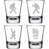 MIP Set of 4 Shot Glasses 1.75oz Shot Glass Gift Bigfoot Sasquatch Collection