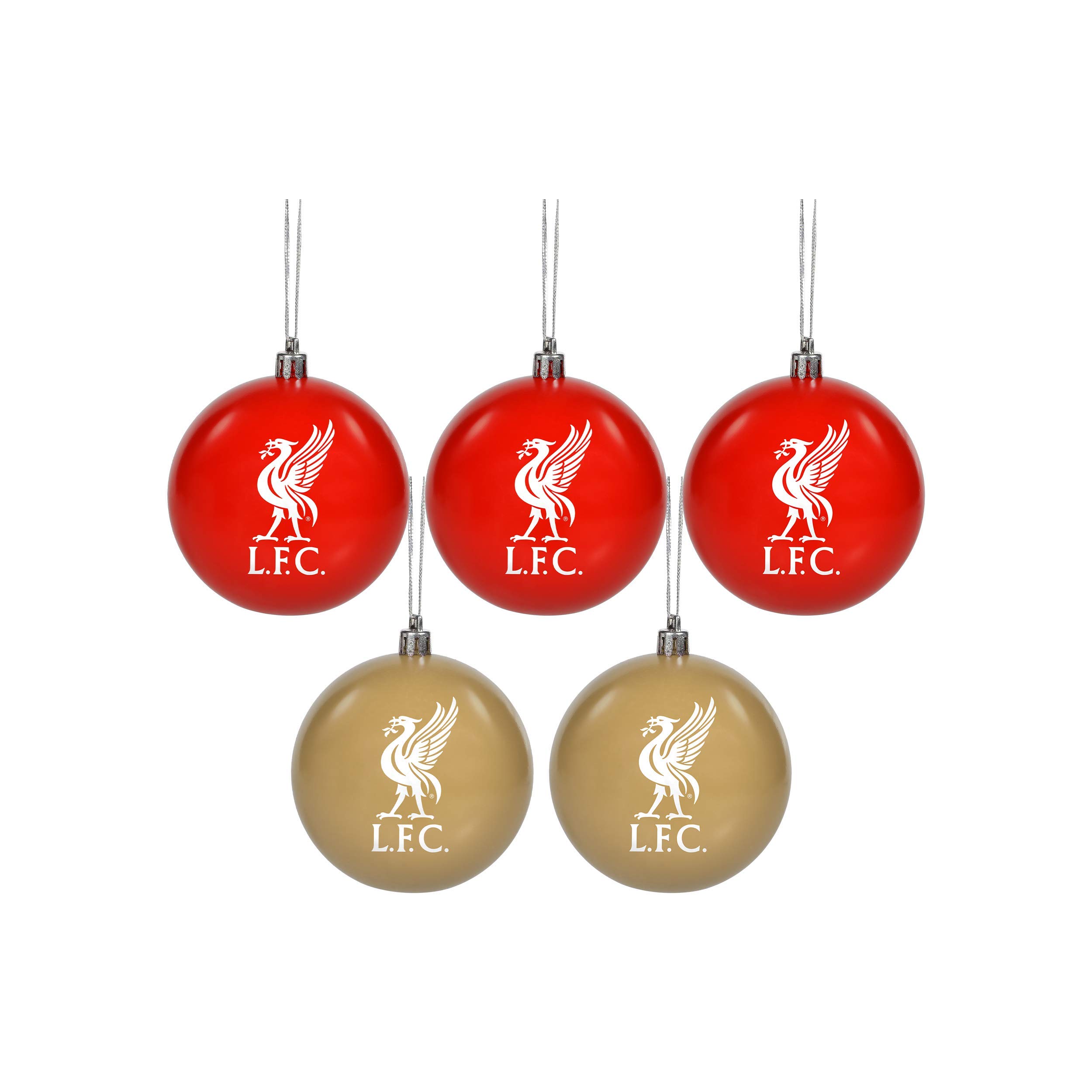 Forever Collectibles UK FOCO LIVERPOOL FC 5 PACK CREST BAUBLE WH