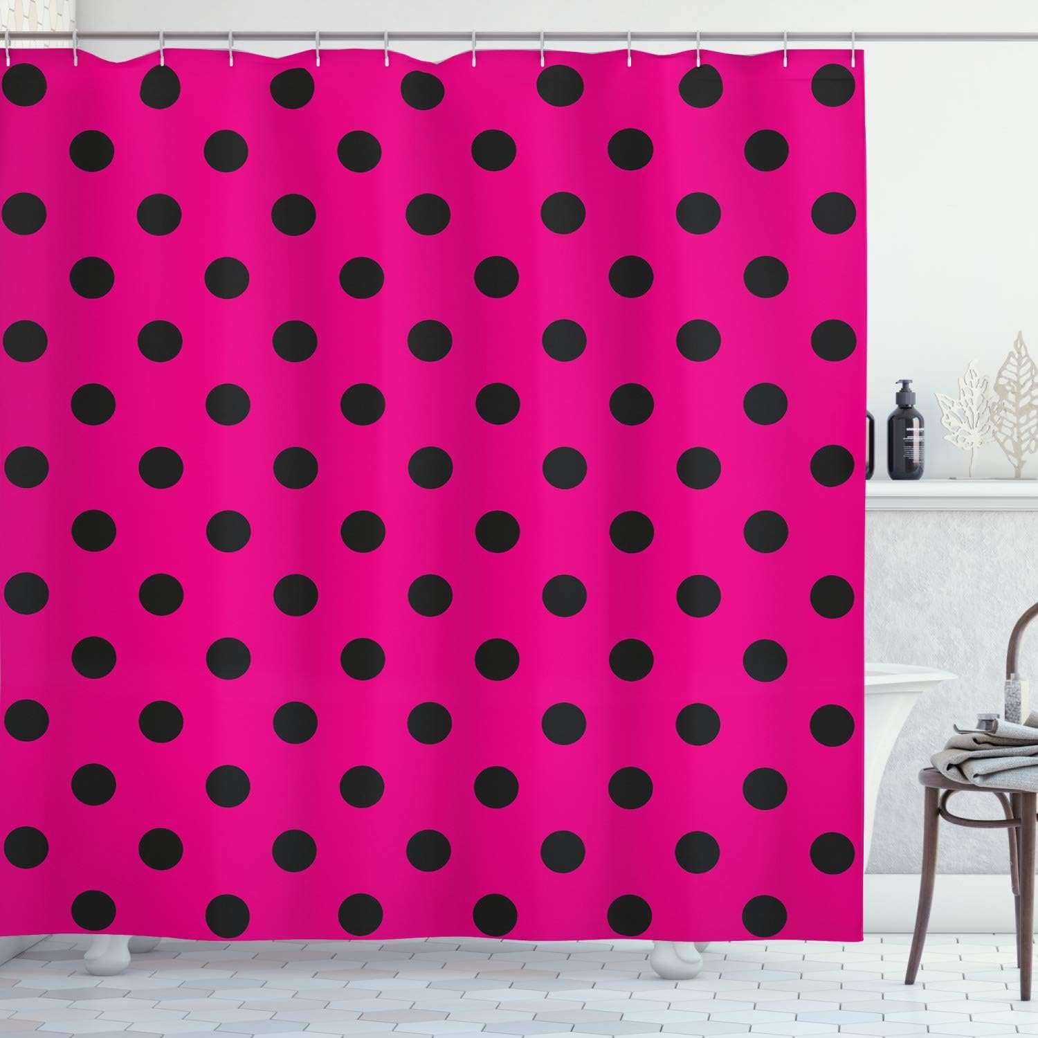 Amazon Com Ambesonne Hot Pink Shower Curtain Pop Art Inspired