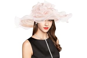 YIDINGCO 2024 Kentucky Derby Hat for Women Ladies Girls, Organza Fascinator for Tea Party Bridal Church Mother's Day, Sun Hat