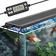 hygger Auto On Off LED Aquarium Light, Full Spectrum Fish Tank Light with LCD Monitor, 24/7 Lighting Cycle, 7 Colors, Adjustable Timer, IP68 Waterproof, 3 Modes for 24"-30" Freshwater Planted Tank