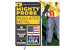T&T Tools 48-Inch Mighty Probe Insulated Metal Soil Probe – 3/8" Metal Round Rod, Heavy Duty Design for Easy Penetration & Wi