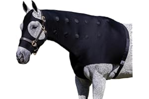 Dura-Tech Magnetic Horse Slicker Hood | Enhances Suppleness & Flexion | Therapeutic Material | Ideal for Equestrian Care | Color Black | Size Large