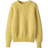 RoseSeek Women's Mohair Sweater Crew Neck Long Sleeve Pullover Sweaters Knit Jumper