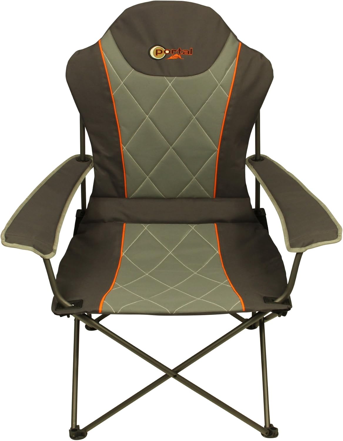 Portal Outdoor Folding Portable Camping Armchair, Charcoal / Orange - Image 3