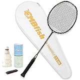 MBFISH Badminton Racket Set with 1 Carbon Fiber