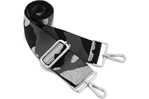 ZOOEASS Silvery Buckles Wide Shoulder Strap Adjustable Replacement Belt Crossbody Canvas Bag Handbag