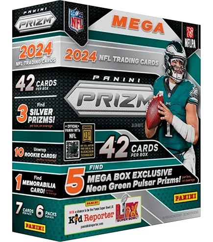 Amazon.com: 2024 Panini Prizm Football Mega Box (Neon Green Pulsar