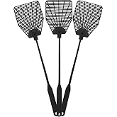 OFXDD Rubber Fly Swatter, Long Fly Swatter Pack, Fly Swatter Heavy Duty (3 Pack) (Black)