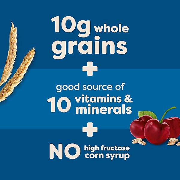 NUTRI-GRAIN SOFT BAKED BREAKFAST BARS, KIDS SNACKS, WHOLE GRAIN, CHERRY, 10.4OZ BOX 6 BOXES (48 COUNT)