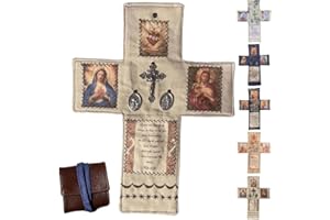 Handmade Portable Catholic Altar for Daily Prayer & Devotion,Christian Faith Companion with Cross Inside Scripture,Saint Imag