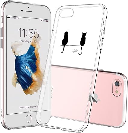 Amazon Co Jp Iphone7ケース Ucmda Tpu 透明 シリコン かわいい カバー 超軽量 衝撃吸収 傷防止 保護 Iphone 7 ケース おしゃれ 黒猫 家電 カメラ