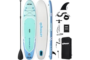 Quashley Inflatable Stand Up Paddle Board Ultra-Light Paddleboards 10ft-11ft Length and 32inch/34inch Wide Board for Beginners with All Premium SUP Accessories for Youth & Adults Yoga and Fishing