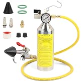 YUANRI AC Flush Kit Home A/C Flush Tool Automotive A/C Flush Kit House AC Flushing Kit 1L Stainless Steel Bottle R134A R12 R22 R404 R410A Air Conditioner System Flush Canister Kit Clean Tool Set