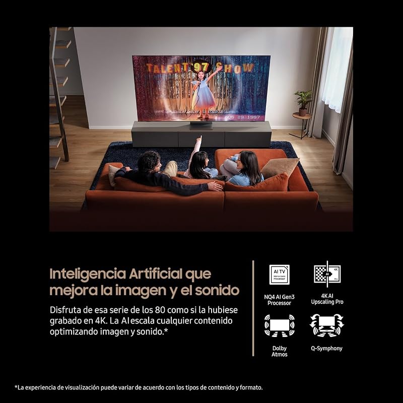 TV 115 Pulgadas Neo QLED QN90F 4K Mini LED Smart TV, Imagen y Sonido con IA 4K, Samsung Vision AI, Pantalla sin Reflejos con Glare Free y Quantum Matrix Technology Plus