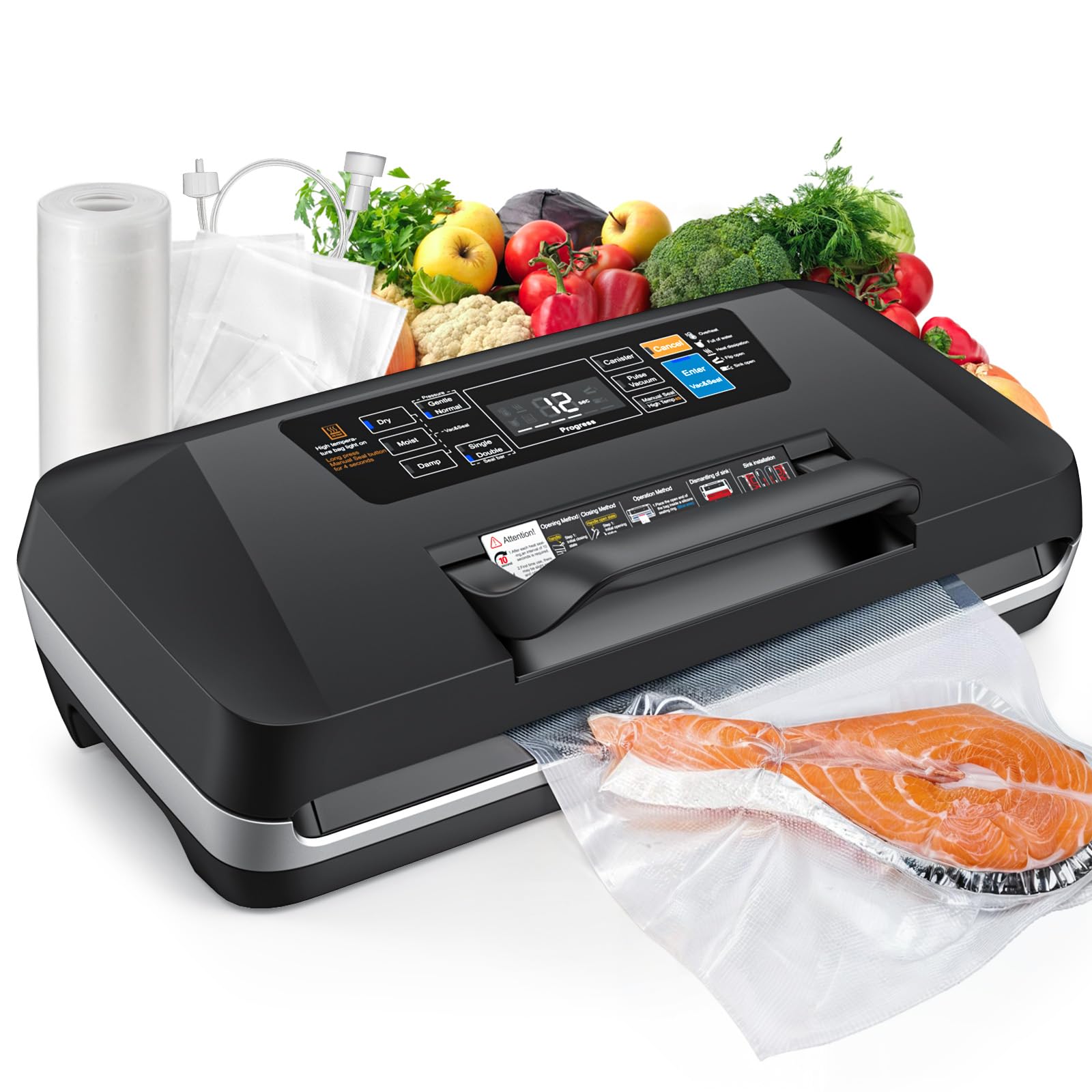 Photo 1 of **NOT IN ORIGINAL BOX/ERROR CODE/PARTS ONLY***95KPA Professional Electric Vacuum Sealer SV628 Also Heat Seals NEW