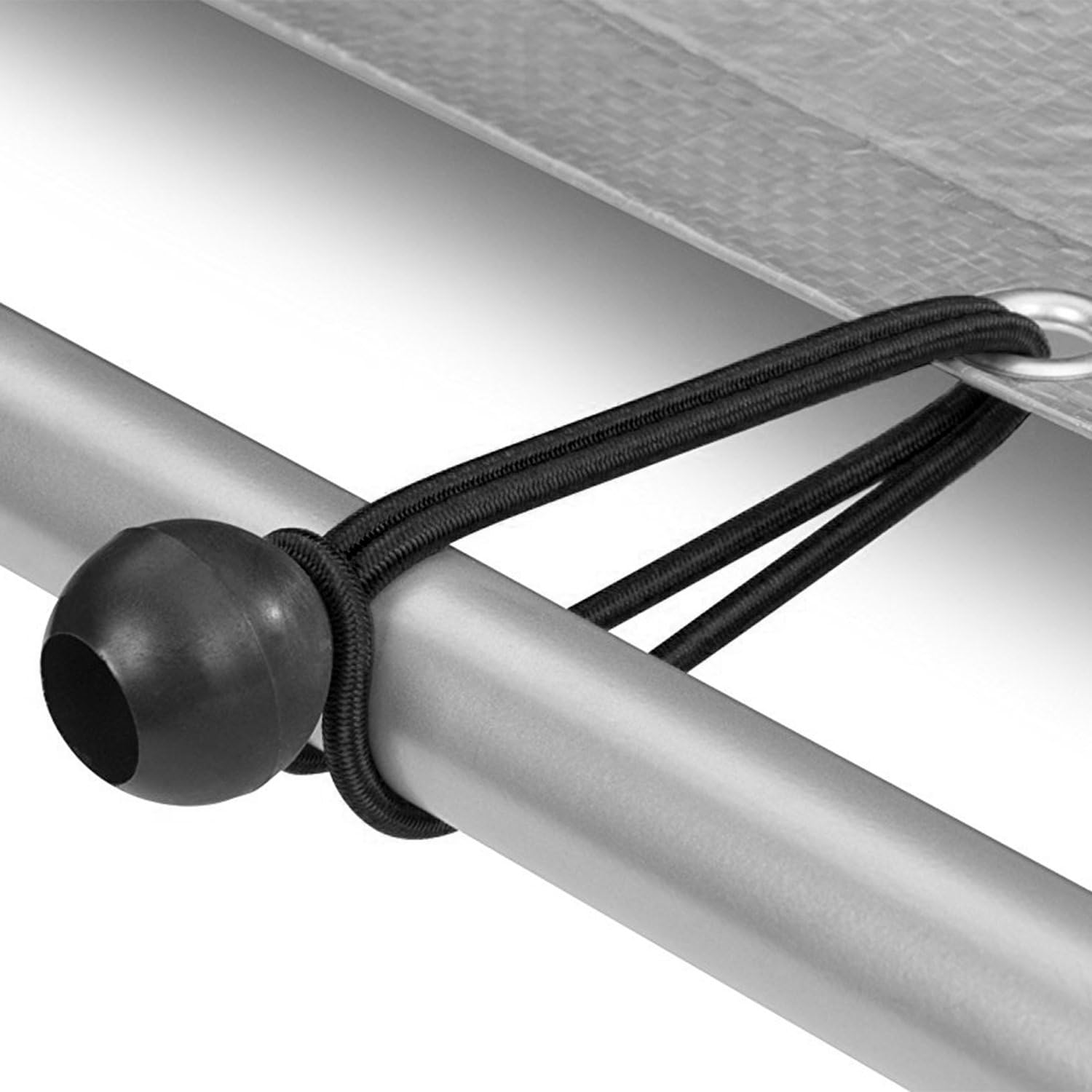 EFFICERE Best Choice 24-Piece Premium Bungee Cord Assortment in Storage Jar - Includes 10”, 18”, 24”, 32”, 40” Bungee Cords and 8” Canopy/Tarp Ball Ties - - 