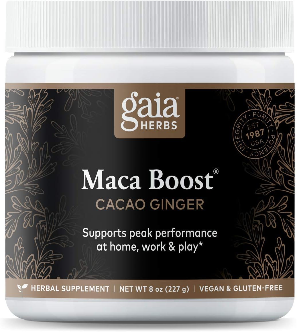 Gaia Herbs Maca Boost Supplement, Cacao Ginger, 8 Ounce - Energy & Stamina, Aids Recovery, Vegan, Gluten Free: Health & Personal Care