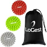 Logest 3-Piece Set Foot Massage Ball - for Trigger Point Therapy, Injury Rehabilitation &amp; Deep Tissue Massage Balls - Prevent Stiffness &amp; Improve Strength - Silicon Spike Ball for Foot and Back