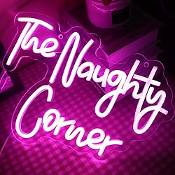 QiaoFei LED "The Naughty Corner" Neon Sign Pink