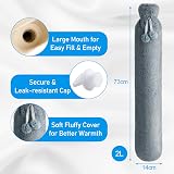 URBZUE Long 2L Hot Water Bottle with Soft Fluffy Cover 73x14cm view 2
