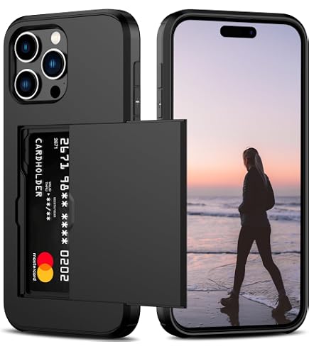 Scooch Wingmate Hülle Für IPhone 15 Pro Max – Wallet Case Mit Kartenfach, RFID-Schutz, Militärschutz, Magnethalterung, Schwarz