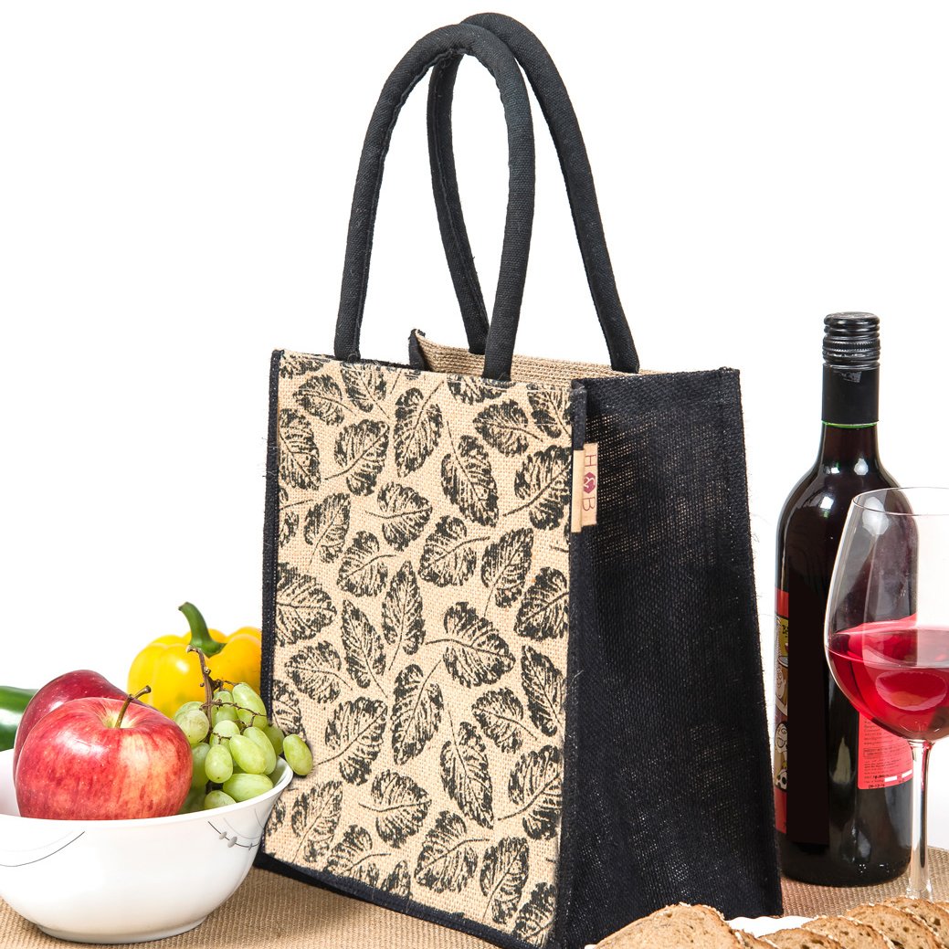 h&b jute unisex multicolour tote bag