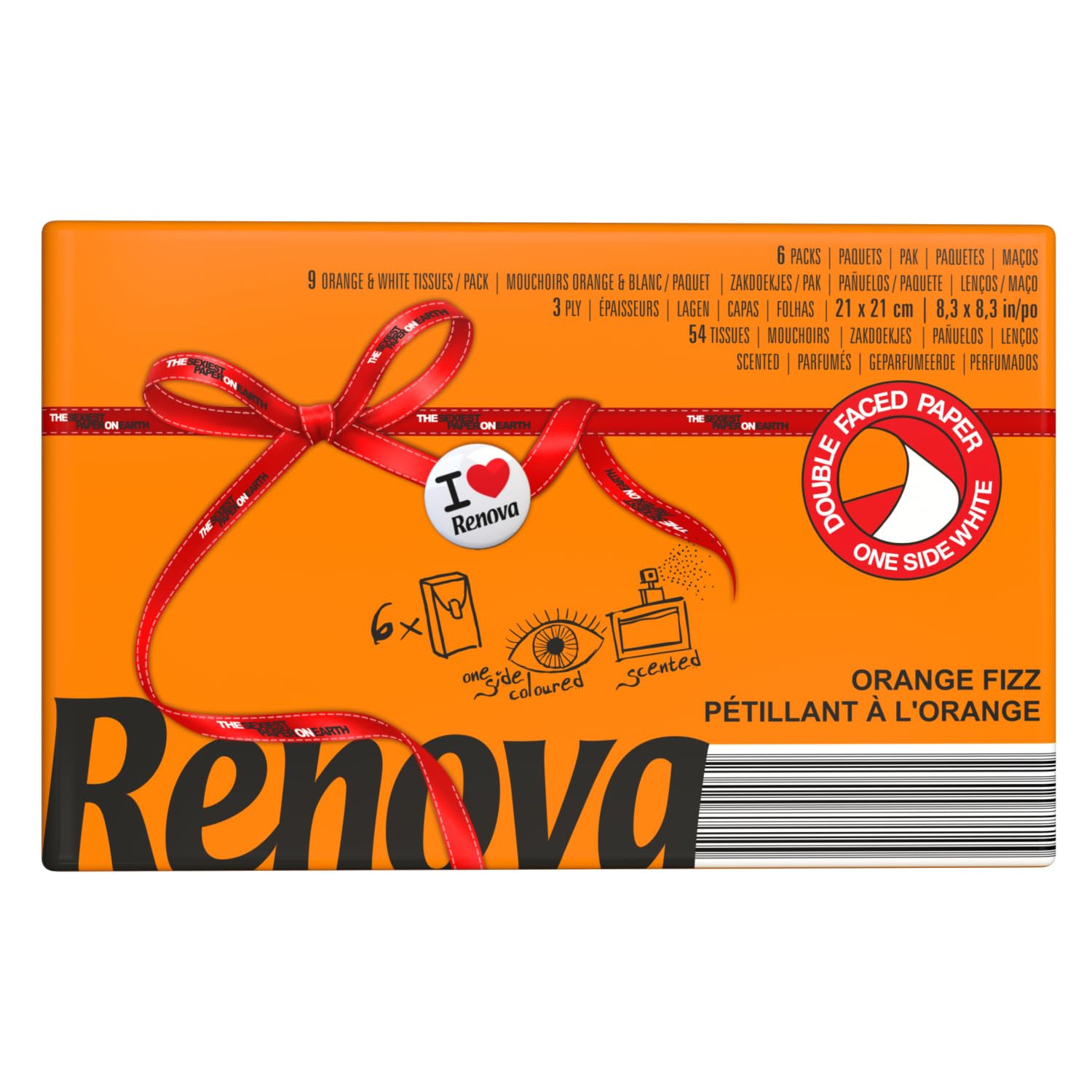 RENOVA Orange Fizz Pocket Tissues 6 Packs