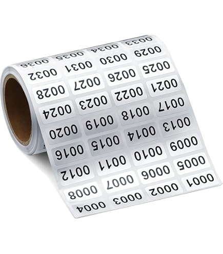 03001-04000 Barcode Labels 03001-04000 Continuous 5-Digit DGUV Testing Barcode Labels 1,000 Pieces Barcode Electrical Engineering Code128 Self- Adhesive 50 X 17 Mm (03001-04000 - View #10