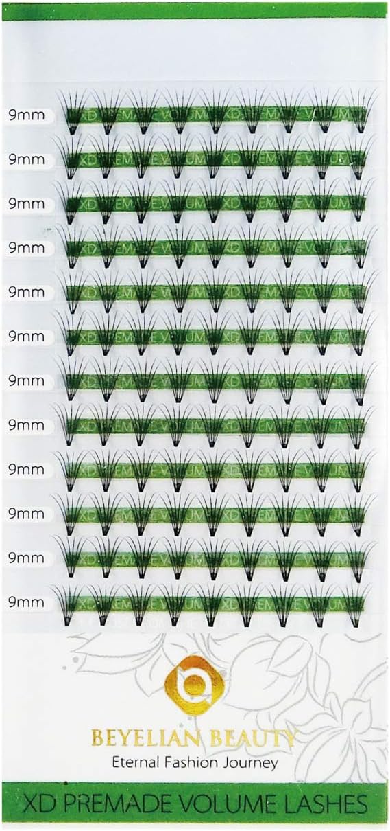 BEYELIAN Premade 6D Volume Fans Lashes Semi Permanent Eyelash Extensions Individual Cluster False Eyelashes (0.05mm 9mm C Curl 108 pcs)
