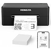 Rongta 4x6 Bluetooth Thermal Shipping Label Printer, Wireless Shipping Label Maker for Amazon FBA, Ebay, Shopify, FedEx | Compatible with Windows/Mac/Android/iOS (Black)